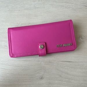New Steve Madden Leather Wallet in Hot Pink